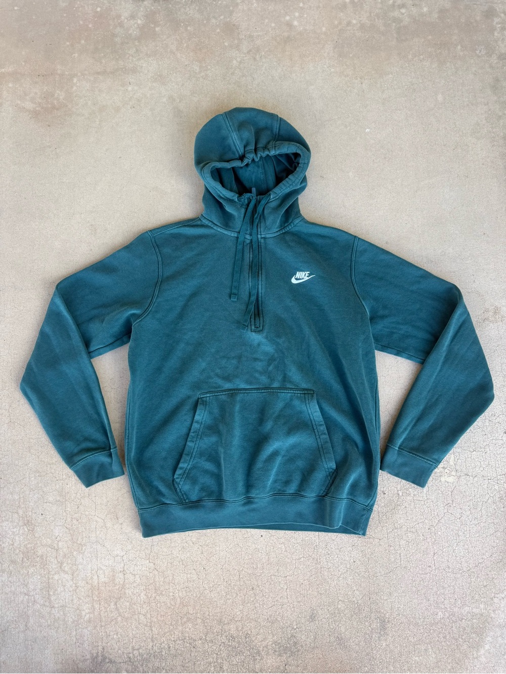 Nike Women’s Teal Washed Fleece Half Zip Hoodie Size M